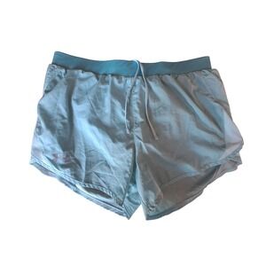 Under Armour‎ Womens HeatGear Running Shorts Teal Mesh Inset Drawstring M